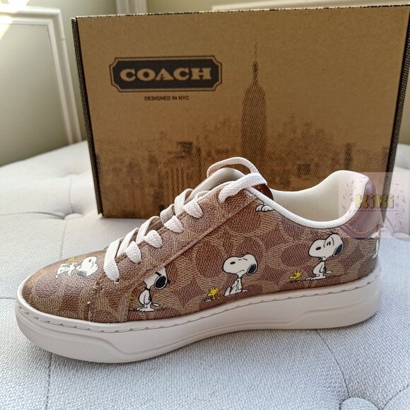 Coach X Peanuts High Line Sneaker In Signature Canvas With Snoopy Print CBZ77 - Picture 9 of 13